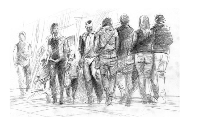 people walking street